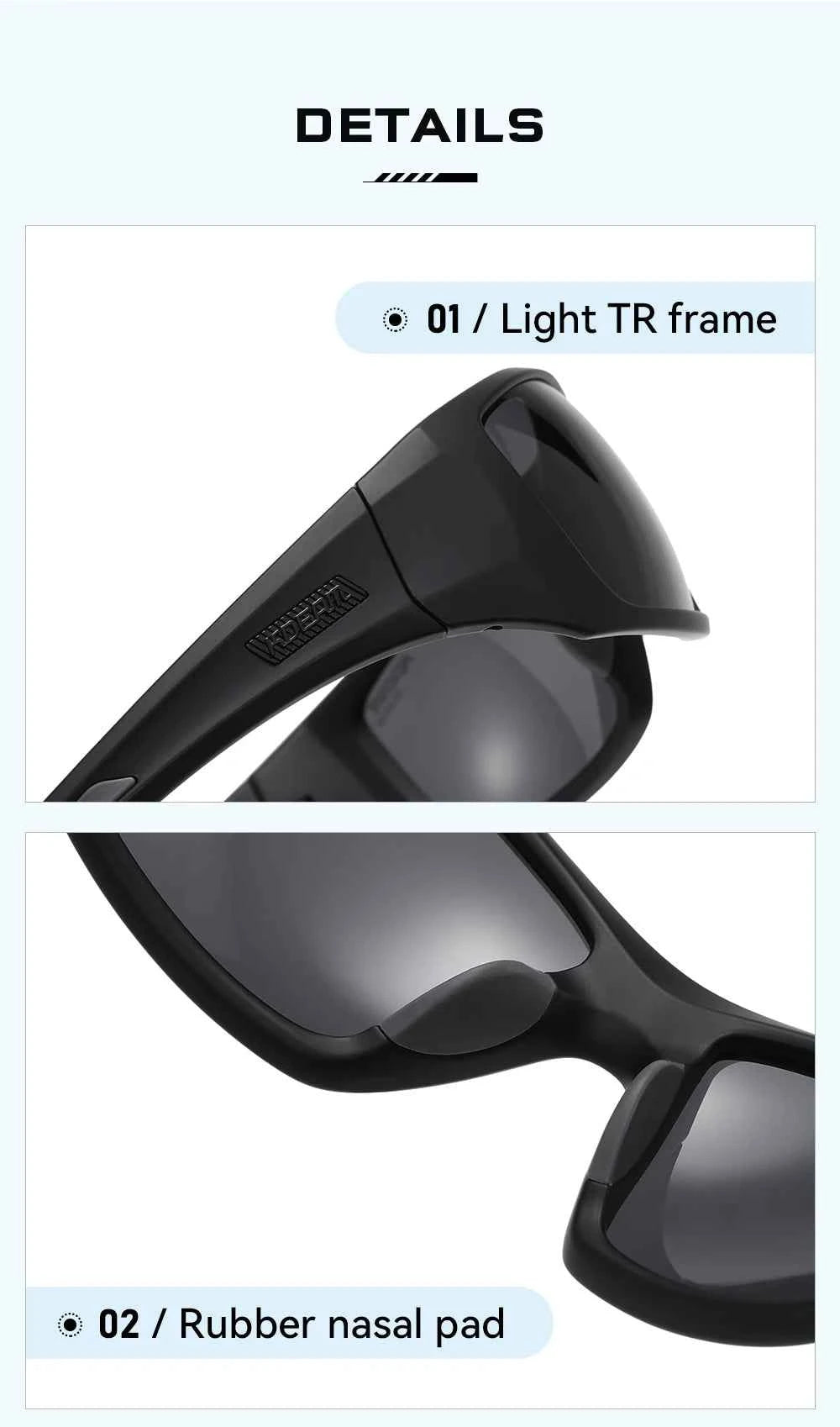 KDEAM High Quality TR90 Material Riding Sunglasses Men&