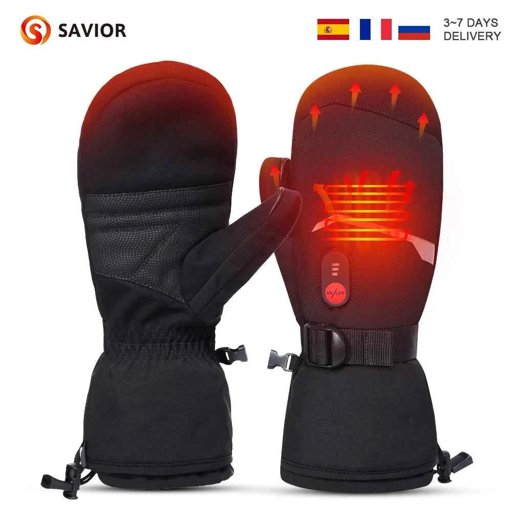 S66E Heated Gloves – Far-Infrared Electric Thermal Gloves, 3-Heat Settings, Touchscreen, Waterproof, XS–XXL