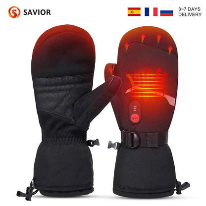 S66E Heated Gloves – Far-Infrared Electric Thermal Gloves, 3-Heat Settings, Touchscreen, Waterproof, XS–XXL