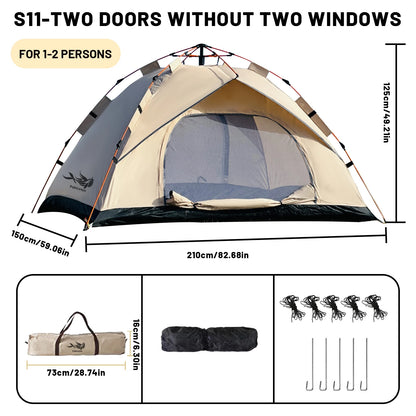 Pakicetus Pop-Up Tent – Instant Setup | Waterproof | Tarp-to-Shelter | Camping, Beach &amp; Fishing | Gold &amp; Gray