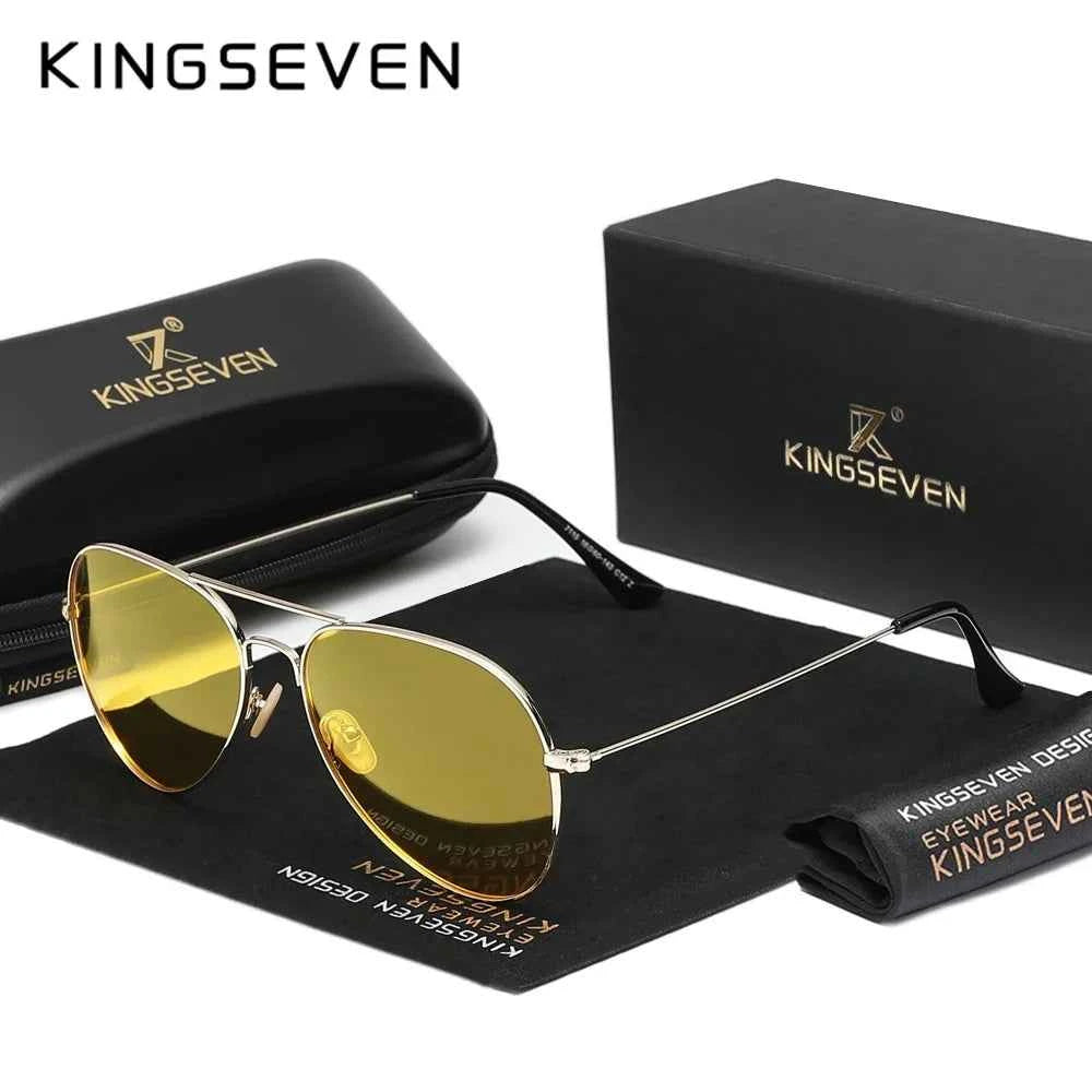 KINGSEVEN 7115 Pilot Polarized Sunglasses – Alloy Frame, Mirror, UV400, Unisex