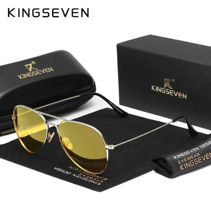 KINGSEVEN 7115 Pilot Polarized Sunglasses – Alloy Frame, Mirror, UV400, Unisex