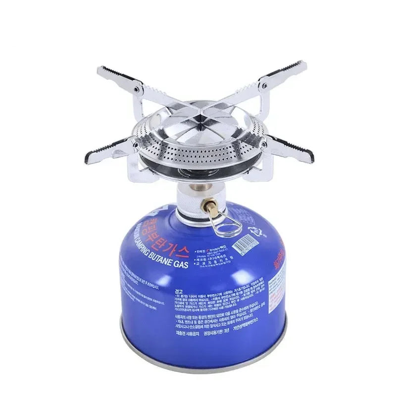 Portable Windproof Camping Gas Stove – Stainless Steel &amp; Brass Stove Head for Outdoor Cooking, Hiking &amp; Picnic (3–5 Person)