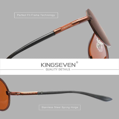 KINGSEVEN Pilot Anti-Glare Sunglasses – Polarized UV400 Fashion Eyewear for Men &amp; Women