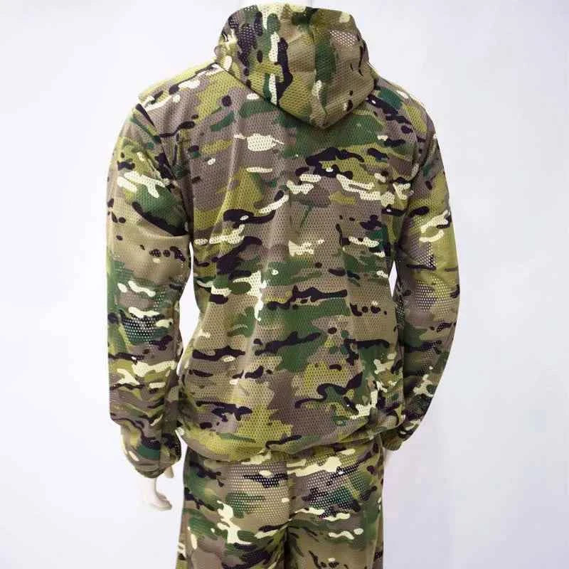 Mesh Ghillie Suit – Breathable Camo Hoodie & Pants Set for Hunting, Fishing & Tactical Use