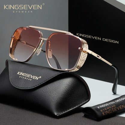 KINGSEVEN Luxury Polarized Driving Sunglasses – UV400 Gradient Lens, Rectangle Frame