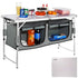 Folding Camping Kitchen Table – 3 Adjustable Heights | MDF Top 47.2" | Aluminum Frame | Quick Setup | No Tools