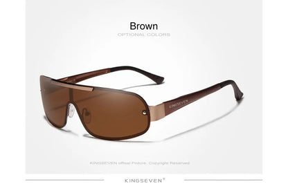 KINGSEVEN 7716 Aluminum Shield Sunglasses – Polarized, UV400, Cycling &amp; Driving, Unisex