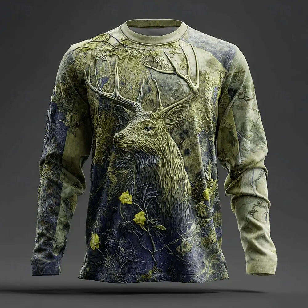 Men’s Camo Deer Print Long Sleeve Shirt | Nature Nest Supply