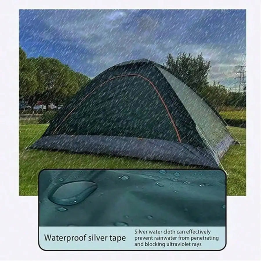 2-3 Person Instant Pop-Up Camping Tent – UV Protection, Waterproof 600D Oxford with Reflective Mylar for Beach, Hiking &amp; Travel