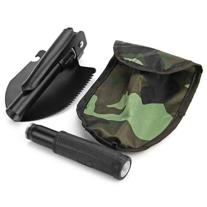 Foldable Shovel with Compass Multi Purpose for Camping Hiking Backpacking Gardening Hiking Accessories