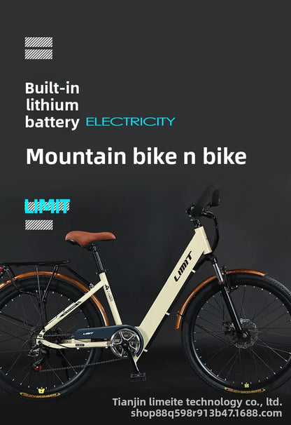 400W brushless motor city riding electric bicycle 48V20AH lithium battery electric moped adult bicycle 26-inch leisure E-Bike