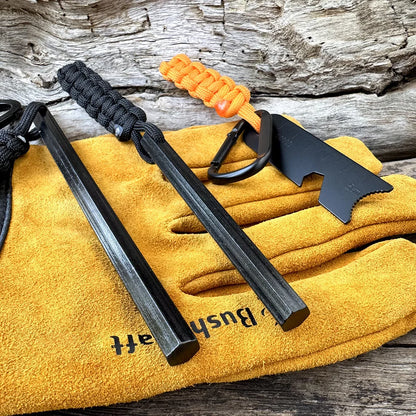 Bear Grylls Survival Fire Starter Magnesium Flint Rod, Portable Emergency Firesteel Kit Compass Whistle for Camping Hiking Tool