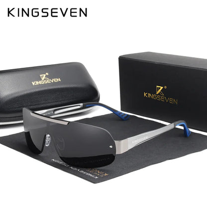 KINGSEVEN 7716 Aluminum Shield Sunglasses – Polarized, UV400, Cycling &amp; Driving, Unisex