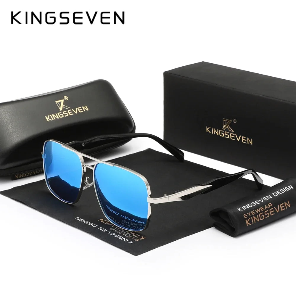 KINGSEVEN 7613 Polarized Sunglasses – Stainless Steel, Gradient, UV400, Unisex