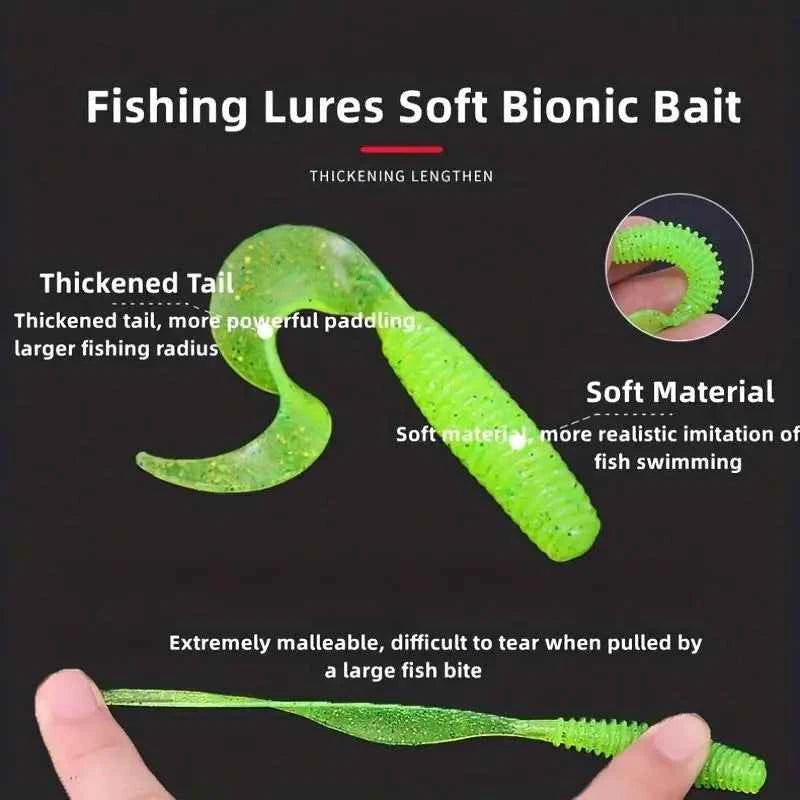 Soft Silicone Worm Fishing Lures with Jig Head Hooks | 15, 20 &amp; 40 Pack | Assorted Colors | Bass &amp; Finesse