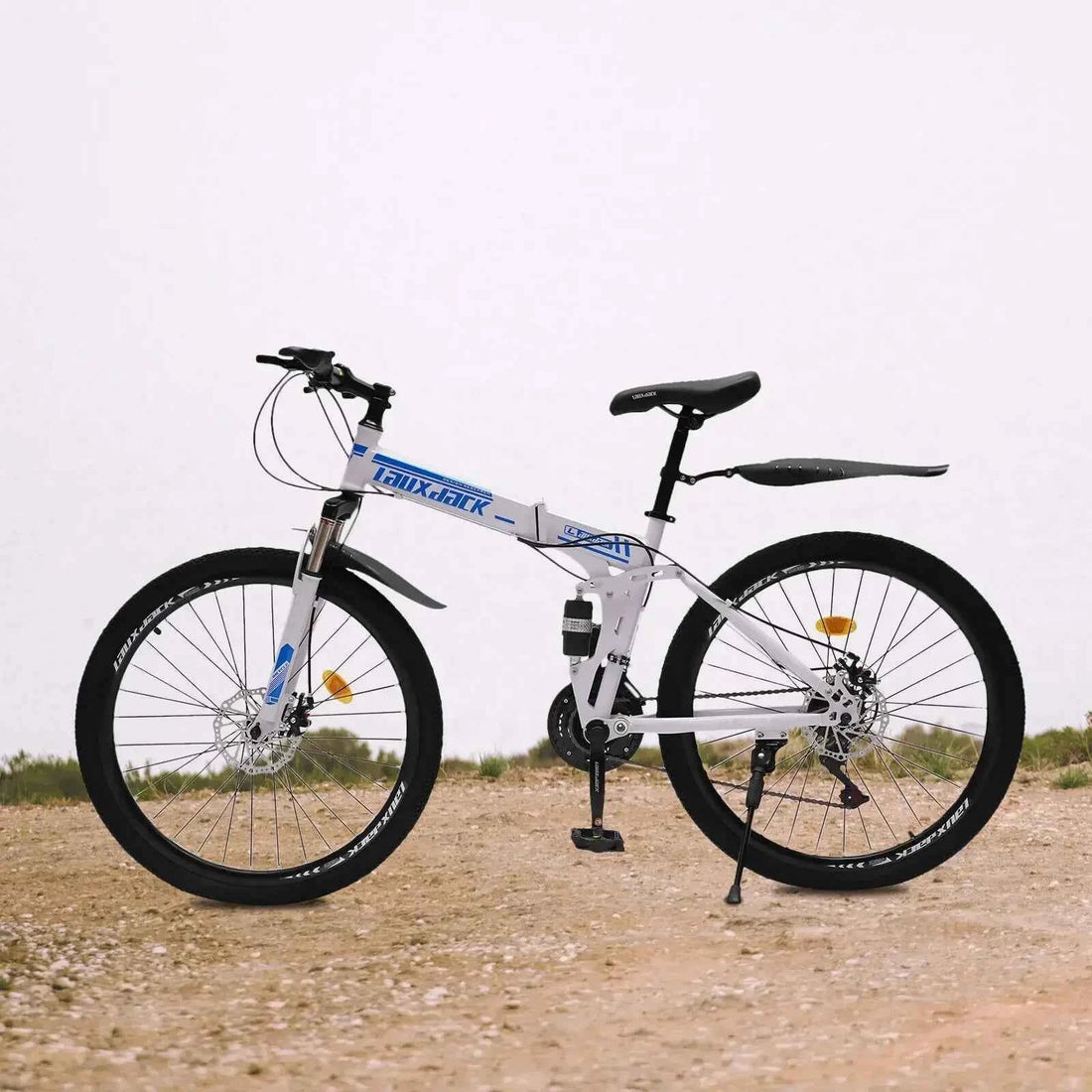 26" Folding Mountain Bike 21-Speed Dual Disc Brakes Men&