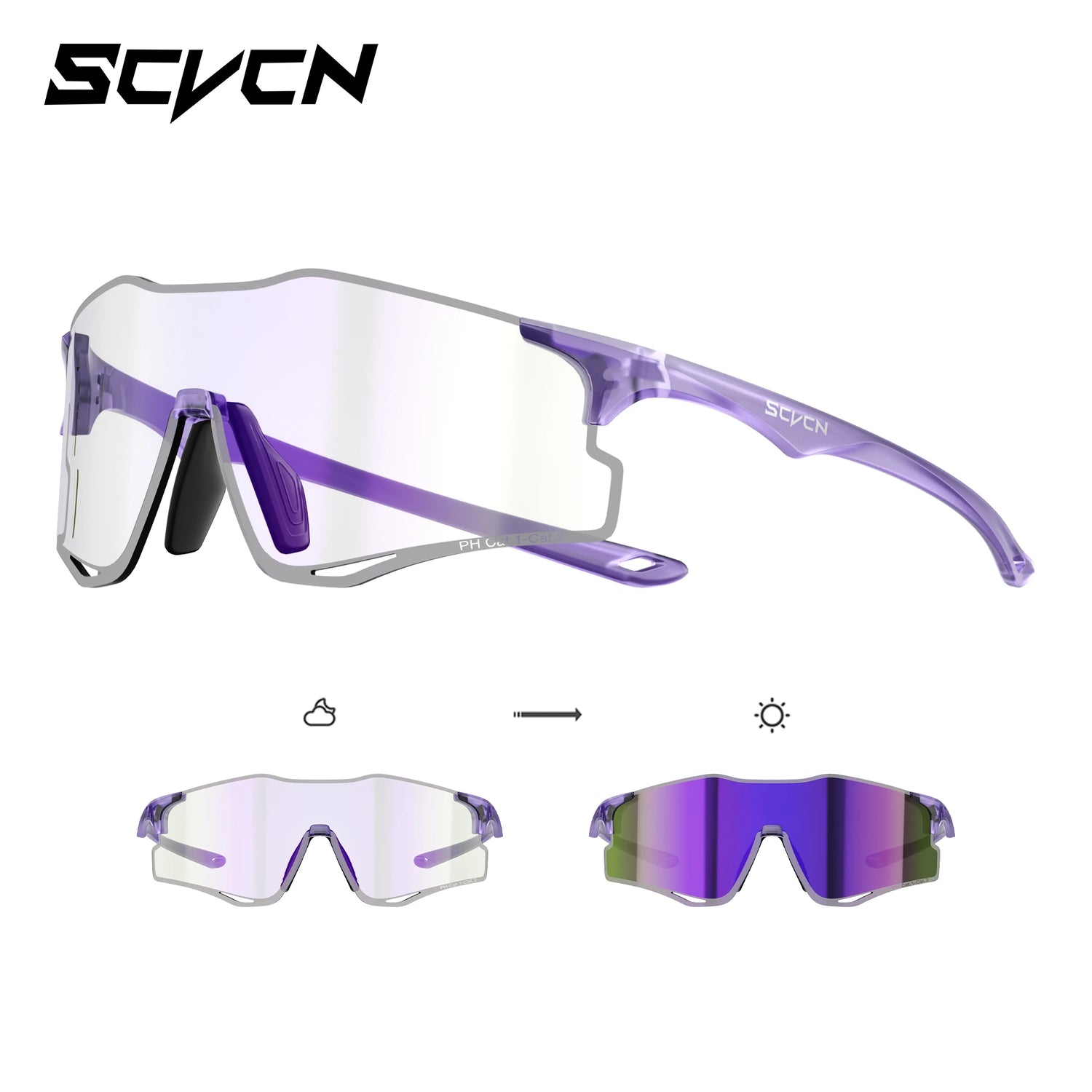 SCVCN Lightweight Running Sunglasses Cycling Glasses Photochromic UV400 for Men Cycling Road Bike Glasses Women Casual Hiking