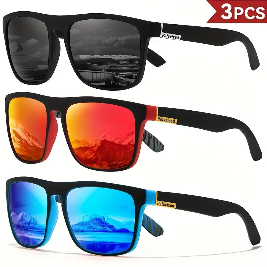 Polarized Square Sports Sunglasses UV400 – Driving, Fishing &amp; Cycling (1, 2, 3 or 4 Pack)