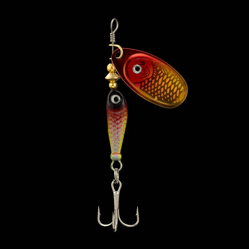 9g Rotating Fishing Bait Spoon Lure Metal Triple Hook Artificial Fish Wobbler Feeder for Enhanced Fishing Experience