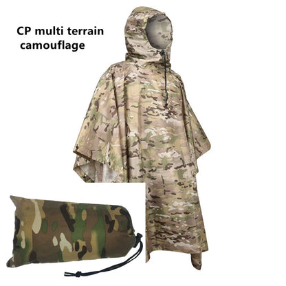 Camouflage Waterproof Poncho – Multifunctional Rain Cover for Camping &amp; Hunting