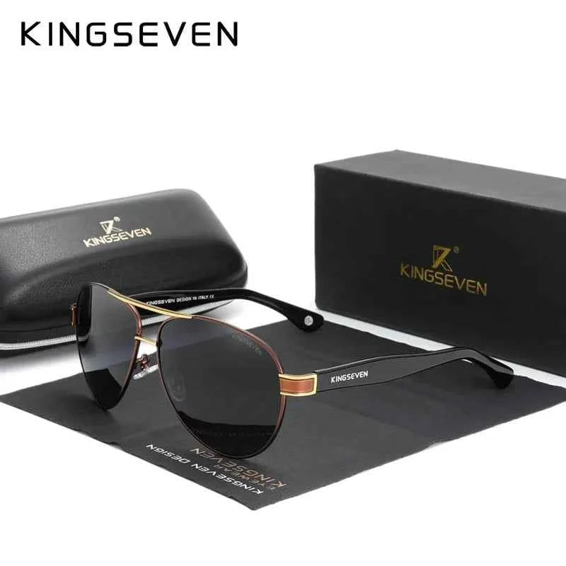 KINGSEVEN 7777 Polarized Pilot Sunglasses – Stainless Steel Frame, UV400, Unisex