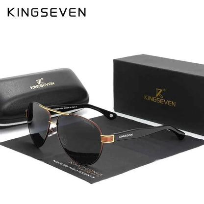 KINGSEVEN 7777 Polarized Pilot Sunglasses – Stainless Steel Frame, UV400, Unisex