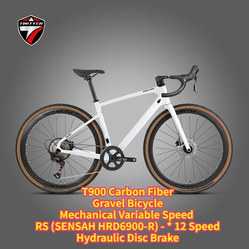 TWITTER Gravel Bike V1 – Wireless Electronic Groupset, Carbon Fiber Frame, Hydraulic Disc Brake