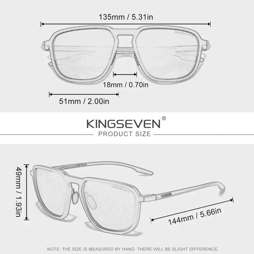 KINGSEVEN Polarized Driving Sunglasses – UV400 TR-90 Rectangle Frame, Unisex