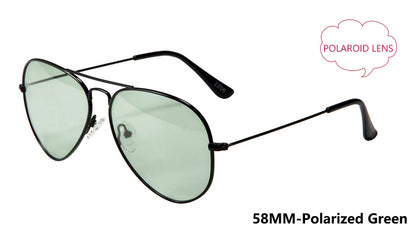 Pilot Mirror Sunglasses UV400 – Tempered Glass &amp; TAC Polarized Lens, 55mm &amp; 58mm