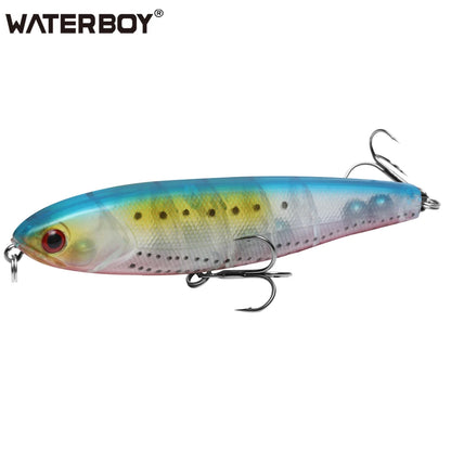 WATERBOY Pencil Stickbait – Walk-the-Dog Topwater Lure, 8.5cm / 9.5cm / 12.8cm, 32 Colors