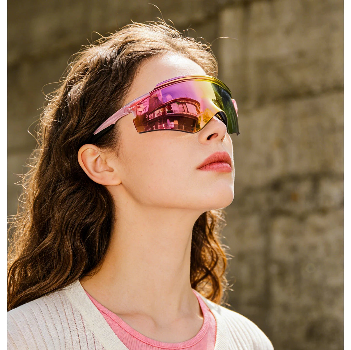 SCVCN Cycling Sunglasses – UV400 Waterproof Photochromic TR-90 Frame 146mm Wide Lens for MTB, Running &amp; Outdoor Sport