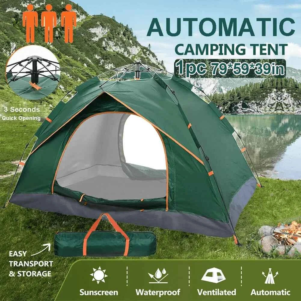1pc 2-3 Persons Instant Automatic Pop Up Camping Tent Uv Protection, Waterproof, Outdoor Easy Set Up Automatic Family Travel Tent,Outdoor Easy Set Up Automatic Family Travel Tent,Perfect For Beach, Outdoor, Traveling, Hiking,