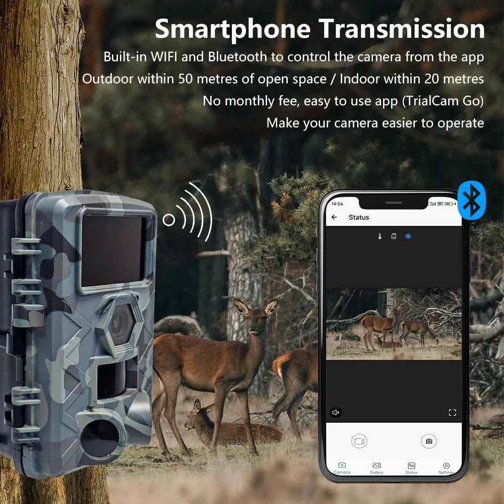 Fargarloo 60MP WiFi Trail Camera – 1296P HD, App Control, IP66 Waterproof, 32GB Included