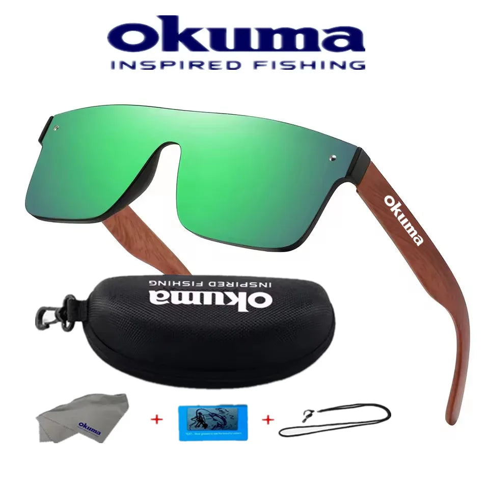 Polarized Fishing Sunglasses UV400 – Wood Grain Arms, Cycling, Driving &amp; Outdoor