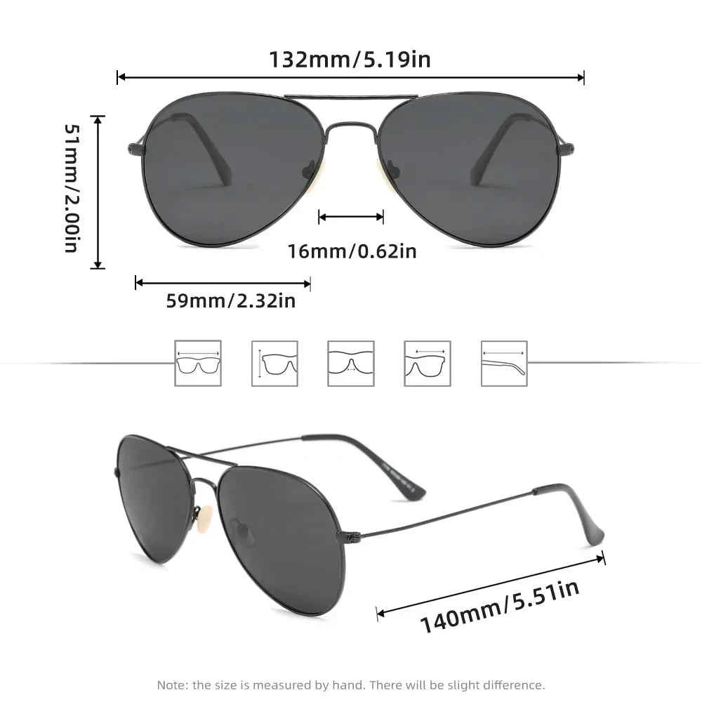 KINGSEVEN 7115 Pilot Polarized Sunglasses – Alloy Frame, Mirror, UV400, Unisex