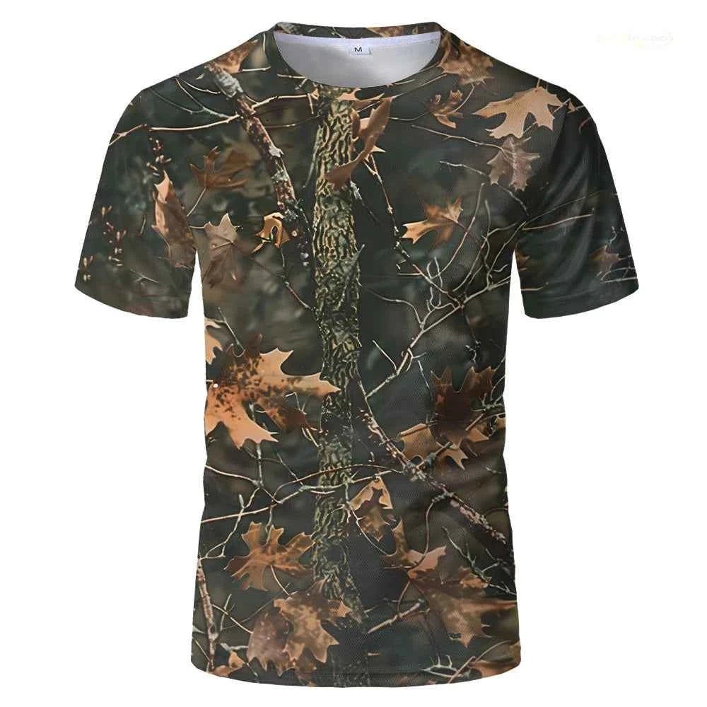 Camo Print Hunting T-Shirt – Breathable Short-Sleeve Outdoor Tee for Men, Women &amp; Kids