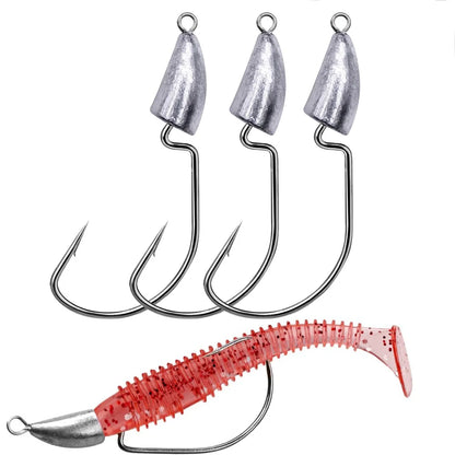 10PCS Metal Jig Head Worm Hook 3.5g 5g 7g 10g 20g Weight Crank Fishhook Gear Sinker Pesca for Soft Lure Texas Rig Fishing Tackle