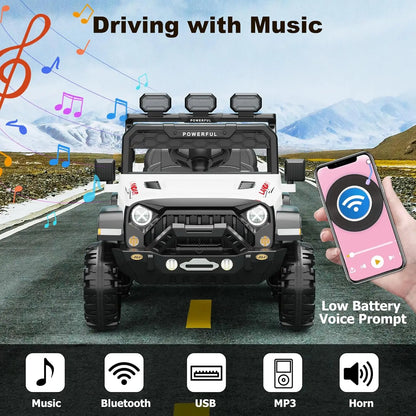 24V Power Wheels Ride on Car for Kids with Remote Control,6 Wheels, 4WD Switchable,Bluetooth, 3 Speeds,Electric Vehicles Battery