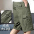 Mens Cargo Shorts Knee Pants Zipper Pocket Summer Cotton Shorts Climbing Jogger Elastic Waist Sports Wear