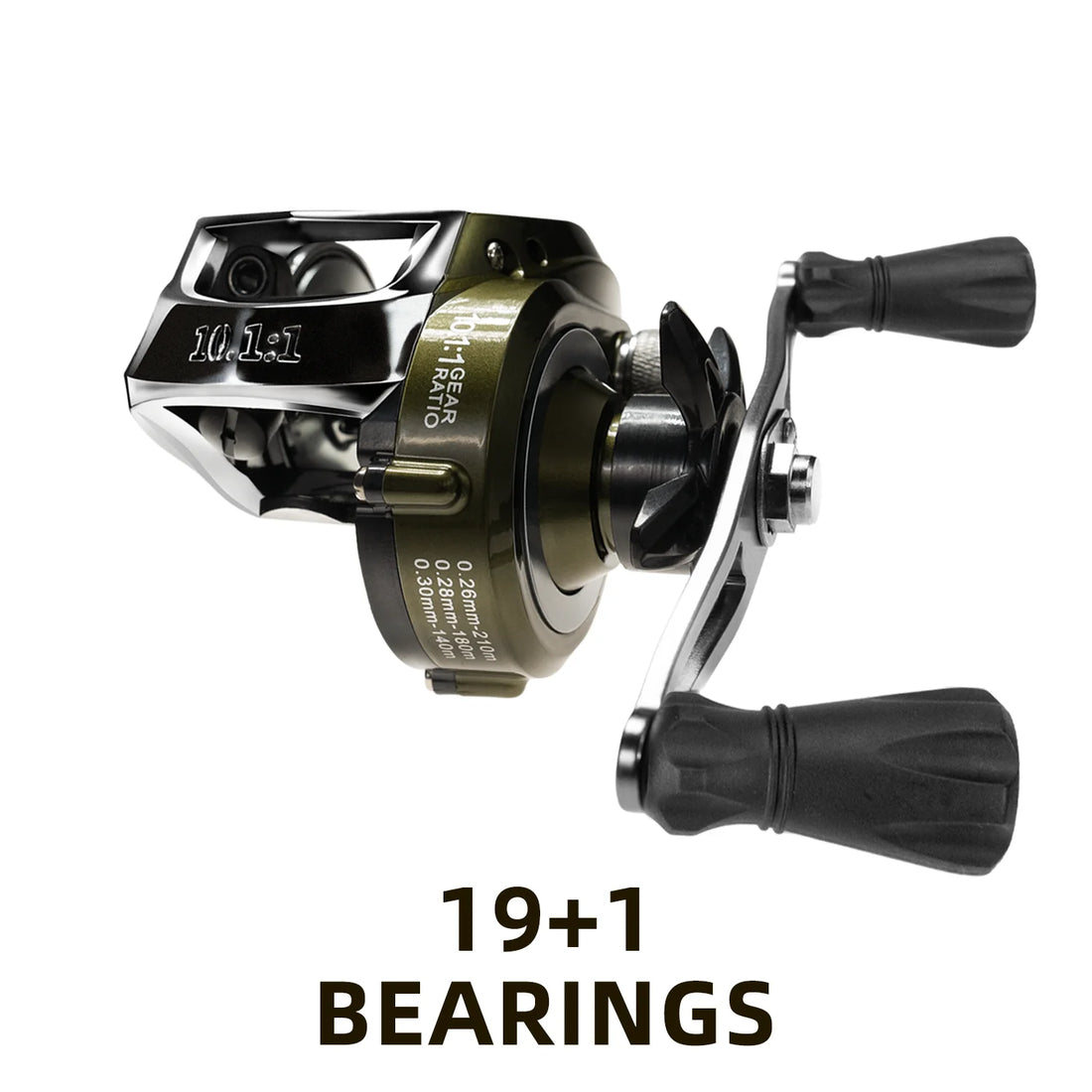 Green Waterdrop Baitcasting Reel – Ergonomic Circular Grip, Smooth Casting for Ocean, Lake & River Fishing