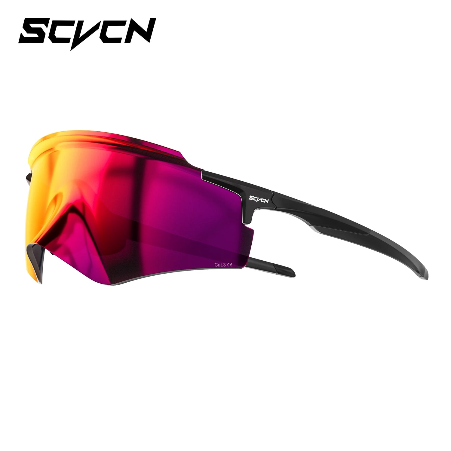 SCVCN Cycling Sunglasses – UV400 Waterproof Photochromic TR-90 Frame 146mm Wide Lens for MTB, Running &amp; Outdoor Sport