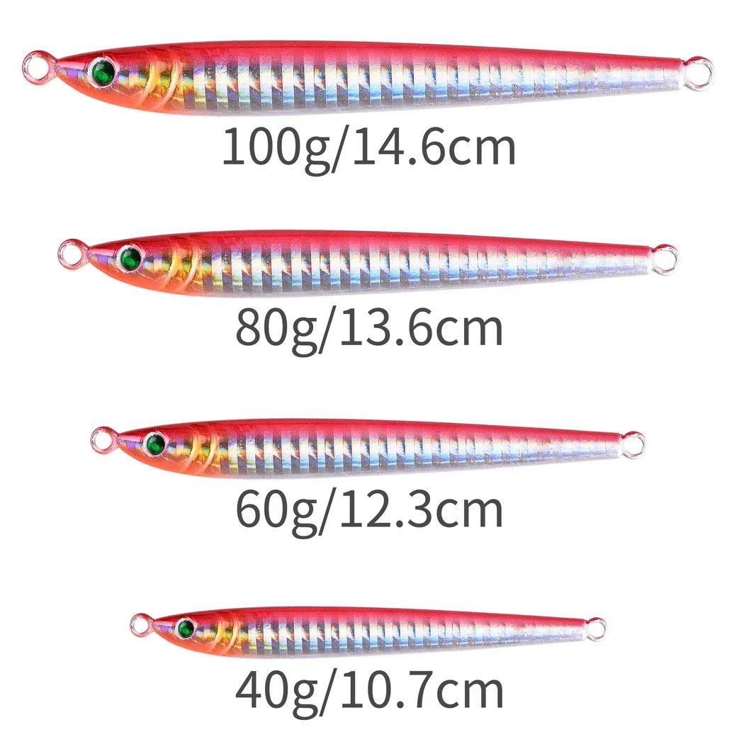 5-Piece Deep Sea Metal Jig Set – Fast-Sinking Slow Jig Spoon Lures | 60g, 80g &amp; 100g | Ocean &amp; Freshwater