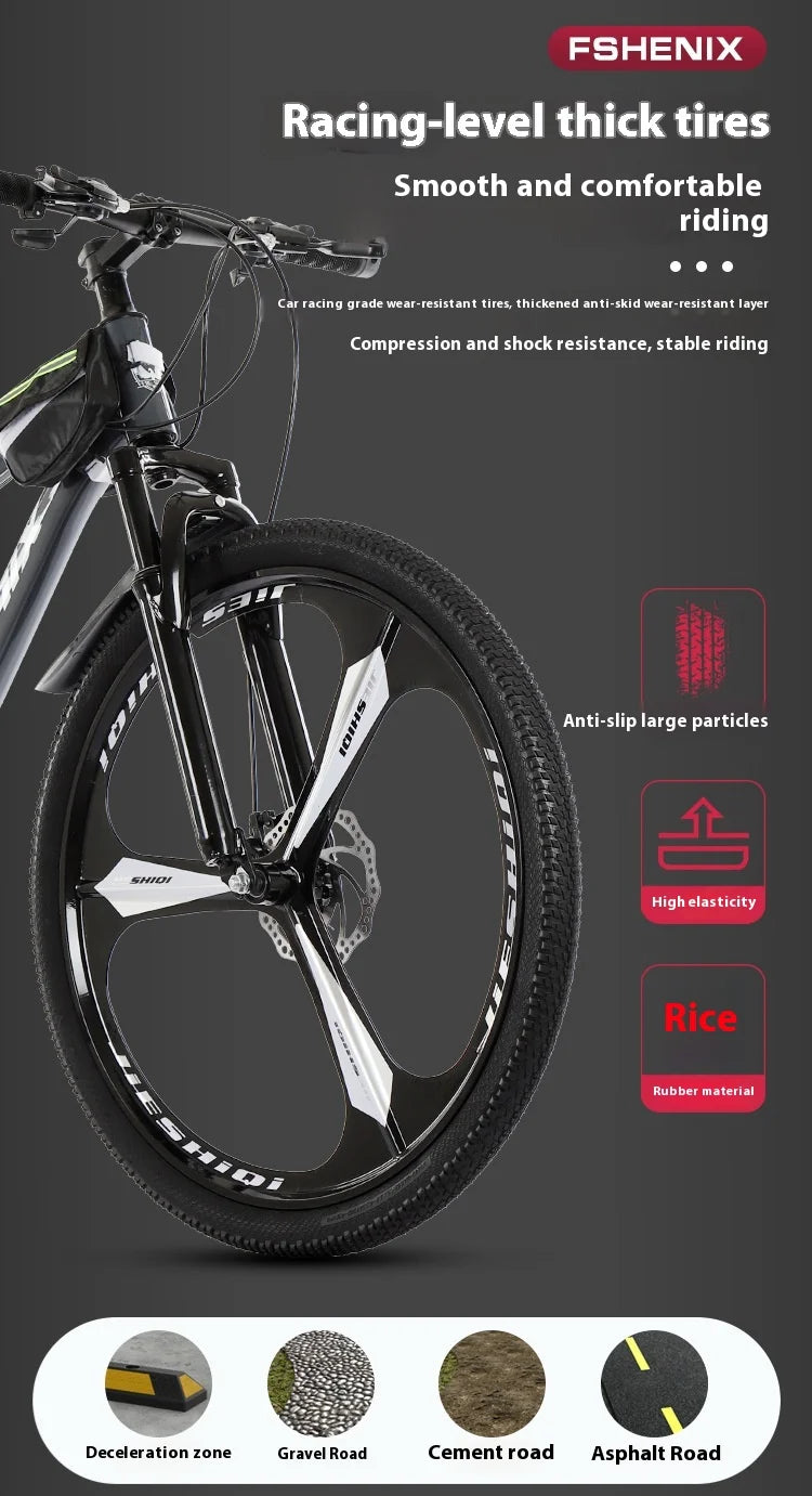 Adult wholesale mountain bikes, 24-inch and 26-inch, shock-absorbing, 21-speed off-road bikes, and college student bicycles