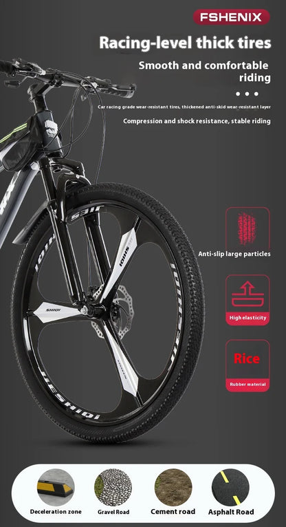 Adult wholesale mountain bikes, 24-inch and 26-inch, shock-absorbing, 21-speed off-road bikes, and college student bicycles