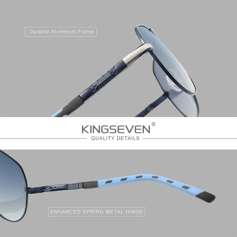 KINGSEVEN Brand Classic Pilot Aluminum Polarized Sunglasses For Men Women Driving Vacation Eyewear UV400