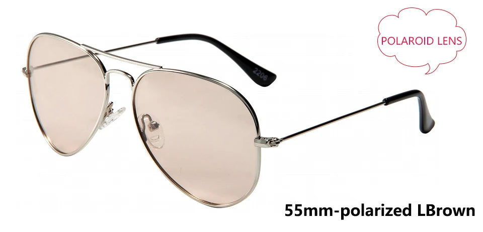 Pilot Mirror Sunglasses UV400 – Tempered Glass &amp; TAC Polarized Lens, 55mm &amp; 58mm