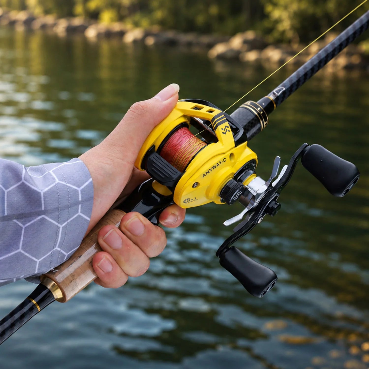 Sougayilang 107-DC Baitcasting Reel – iDC Electronic Brake 7.1:1 Gear Ratio 6+1BB 15KG Drag Saltwater &amp; Freshwater
