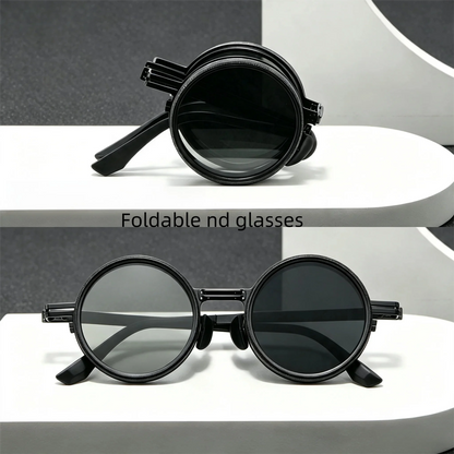 lafforgue ND9 Adjustable Dimming Steampunk Sunglasses – 9-Level ND Filter, Leather Side Shields, UV400, Unisex
