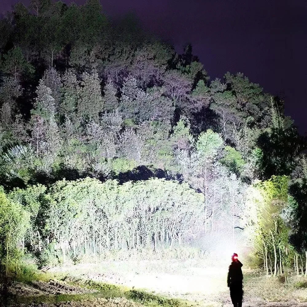 860000000LM Ultra Powerful LED Headlamp Super Bright Long Range 4500M Head Flashlight Rechargeable  Head Lantern Fishing Hunting